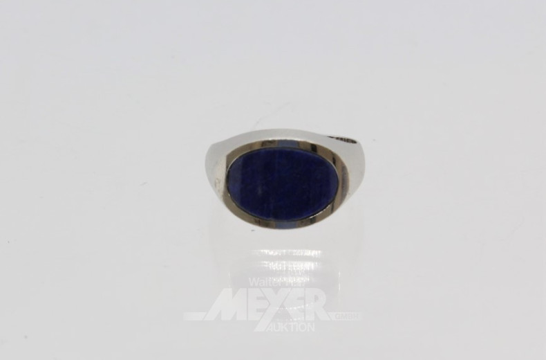Ring in 585er WG, mattiert mit 1 blauen