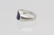 Ring in 585er WG, mattiert mit 1 blauen