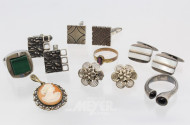 kl. Konvolut Silberschmuck: