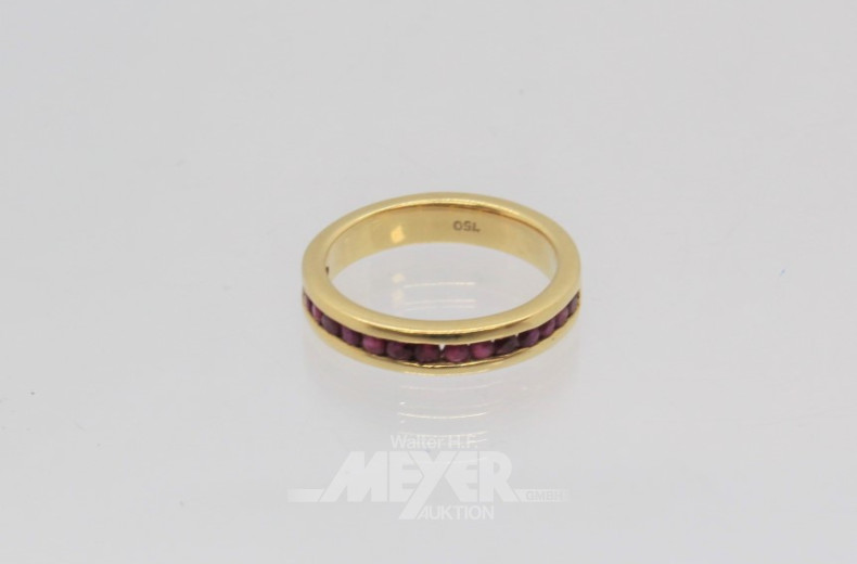 Bandring, 750er GG, besetzt mit Rubinen,