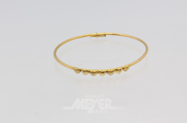 Armreif, 585er GG (Säuretest), besetzt