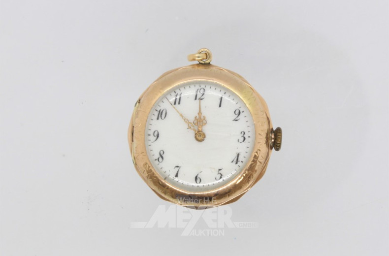 Anhängeruhr Handaufzug, 585er GG,