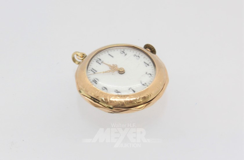 Anhängeruhr Handaufzug, 585er GG,