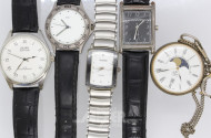 4 Armbanduhren, 1 Taschenuhr,
