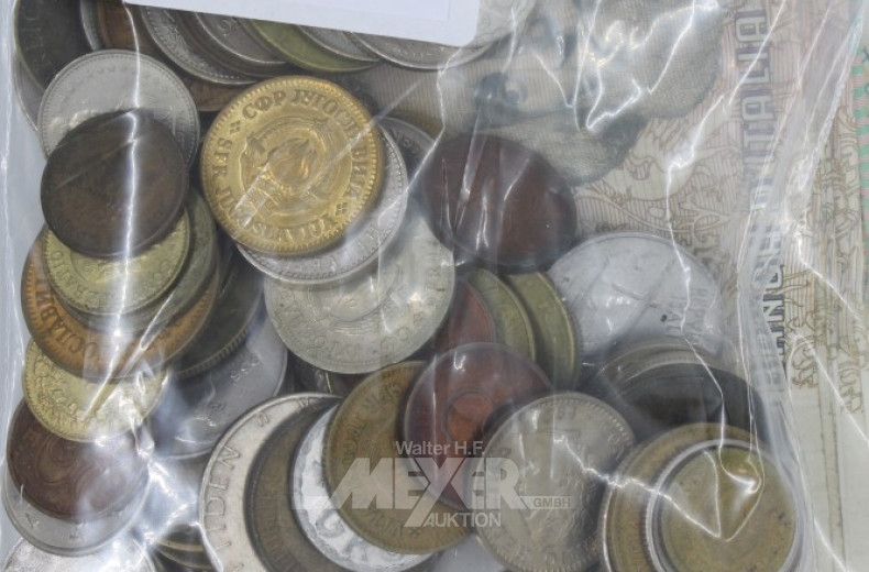 Konvolut Münzen, Scheine