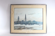 Gemälde ''Antwerpen-Skyline, Wasserseite''