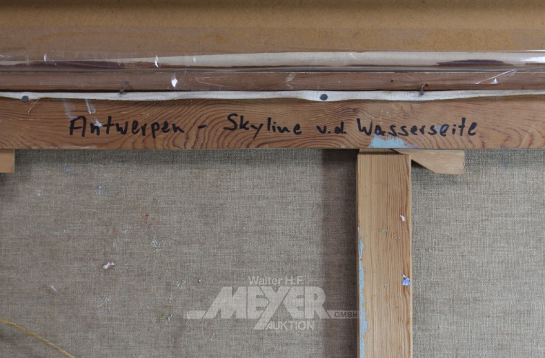 Gemälde ''Antwerpen-Skyline, Wasserseite''