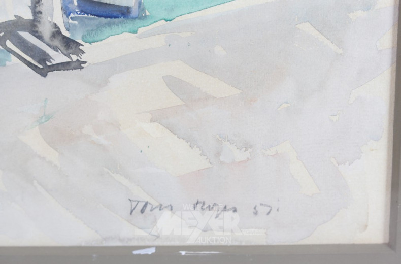 Aquarell, ''südl. Hafenansicht''