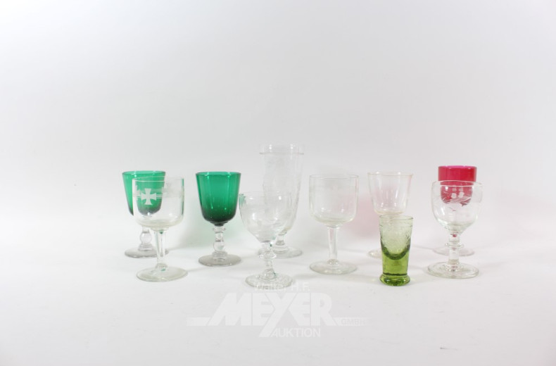 Posten versch. Gläser: