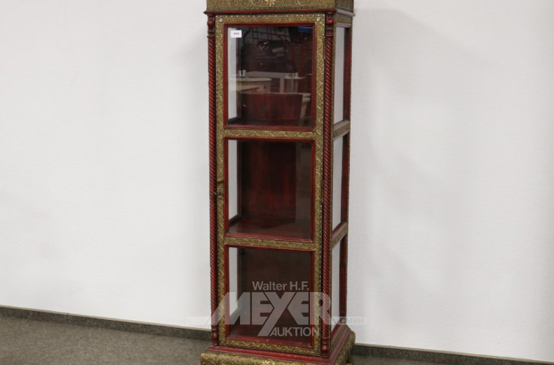 Vitrine, 1-türig, gold-rotfarben,