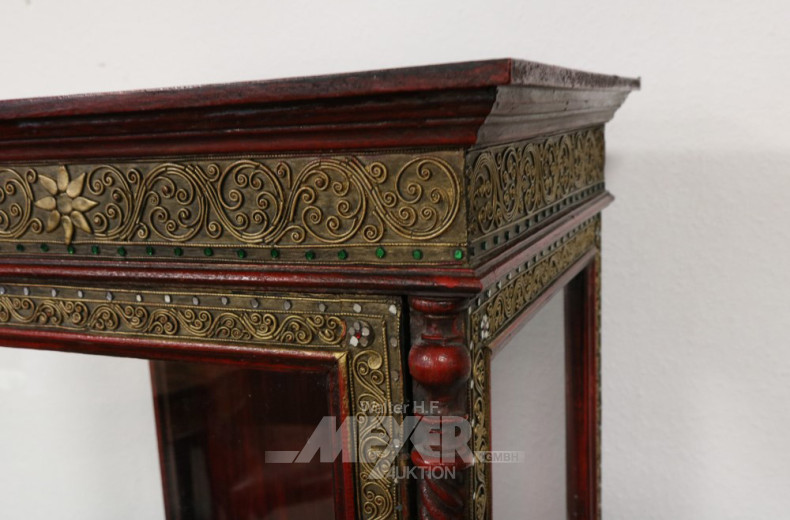 Vitrine, 1-türig, gold-rotfarben,