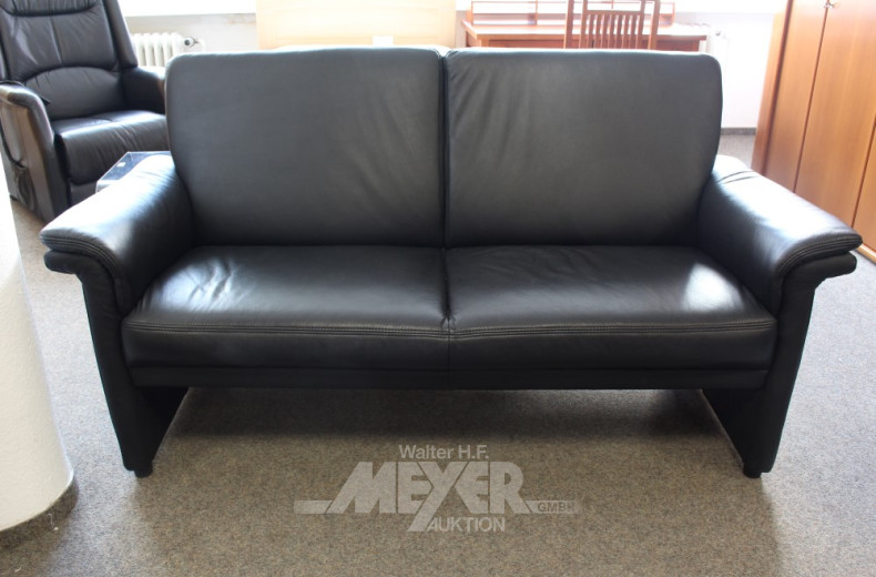 Lederganitur, schwarz best. aus: