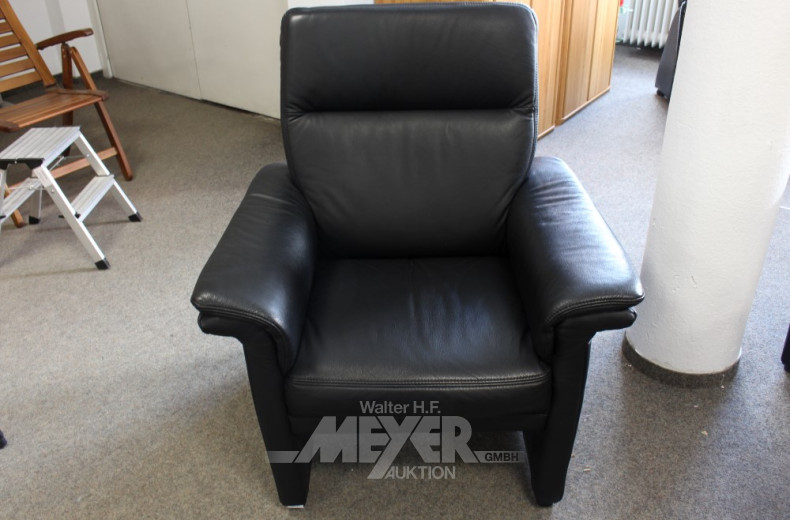 Lederganitur, schwarz best. aus: