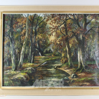 Gemälde ''Bachlauf im Wald''