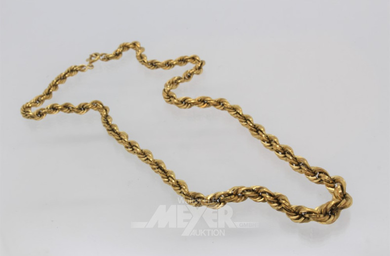 Kordelhalskette, 750er GG, ca. 17 g
