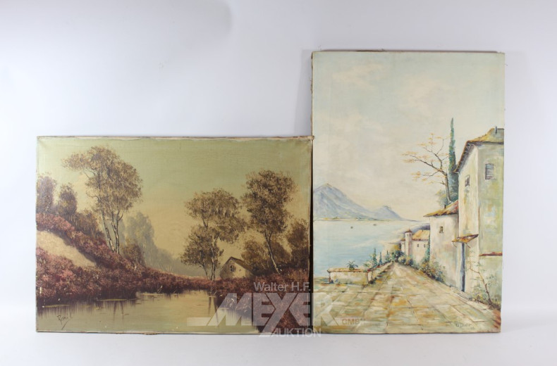 Posten div. Bilder u. Gemälde (9 Stk.):