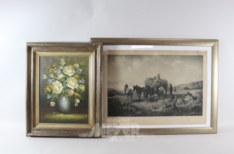 Posten div. Bilder u. Gemälde (9 Stk.):