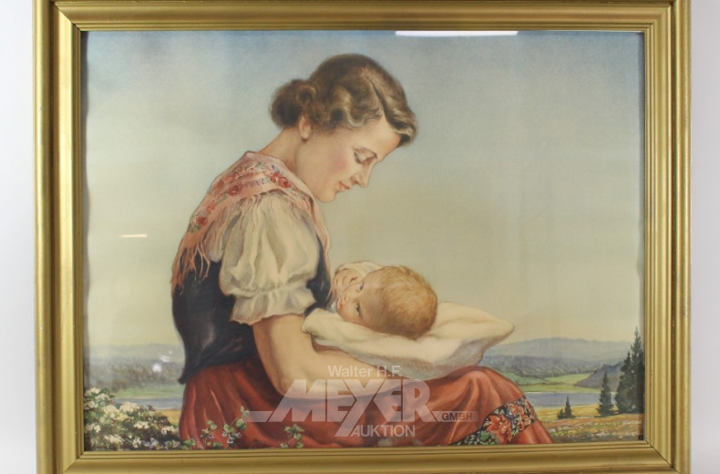 Posten div. Bilder u. Gemälde (9 Stk.):