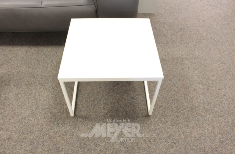 Couchtisch 2-tlg., weiß mit Metallfuß