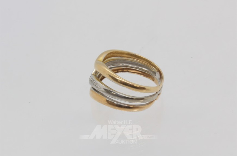 Damenring, 585er GG/WG, Ringgröße: 54,