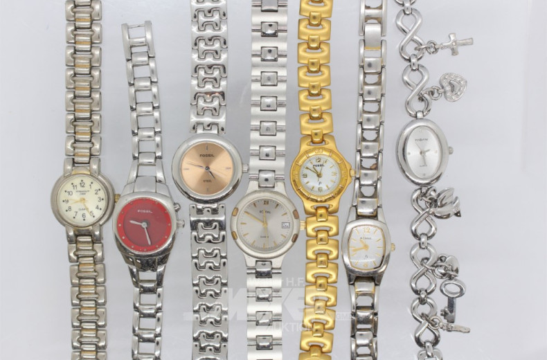 10 Armbanduhren Damen u. Herren, 1 Armband