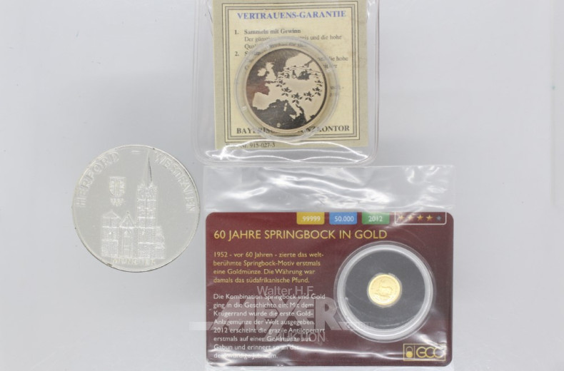 kl. Goldstück Springbox, 1 Medaille
