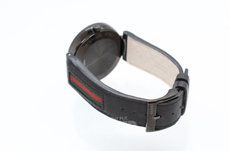 Armbanduhr GUCCI, Armband Leder/Nylon