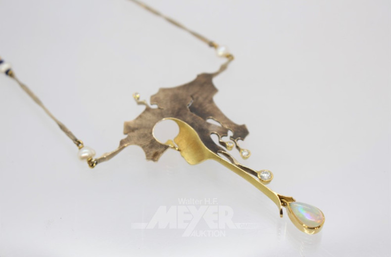 Collier, 750er WG/GG, Anhänger bes. mit