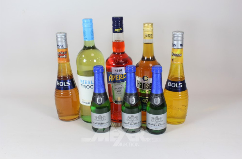 Posten Alkoholika: Weizenkorn, Rum,