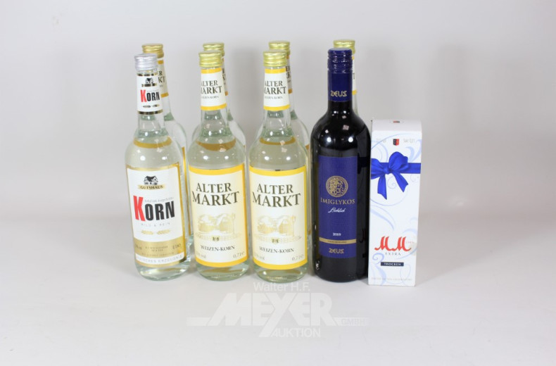 Posten Alkoholika: Weizenkorn, Rum,