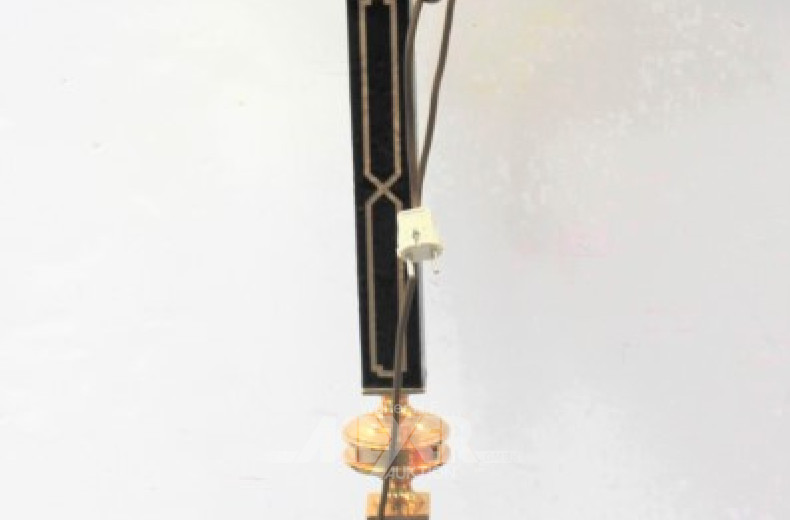 Stehlampe, 1-flammig, Schirm grün,