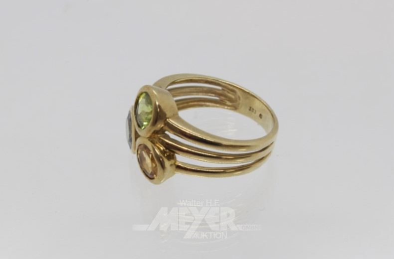 Damenring, 333er GG, besetzt mit