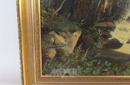 2 Gemälde ''Mühle und Wald, mit Wasserfall''