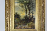 Gemälde ''Landschaft mit Birken''