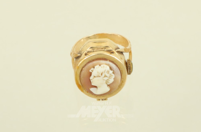 Uhrenring, 750er GG, besetzt mit