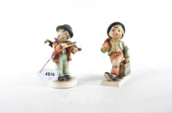 2 Porz.-Figuren HUMMEL ''Wanderer/Geiger'',