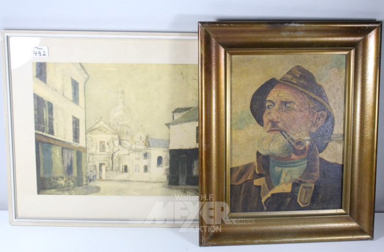 Posten Bilder u. Aquarelle, 12 Stk.: