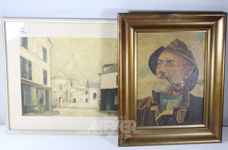 Posten Bilder u. Aquarelle, 12 Stk.: