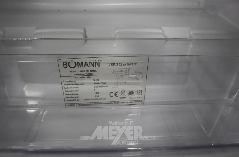 Kühlschrank BOHMANN, schwarz m. chromf.
