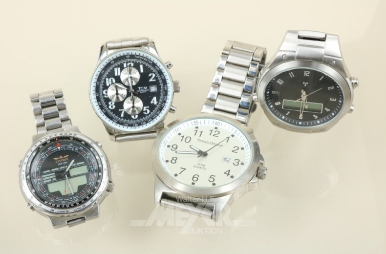 4 Herrenarmbanduhren, u.a. CITIZEN