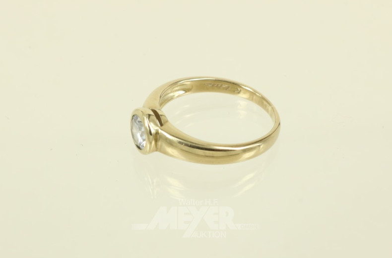 Damenring, 333er GG, besetzt mit