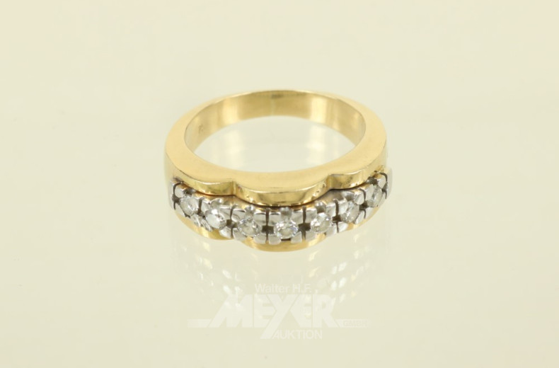 Damenring, 750er GG, besetzt mit