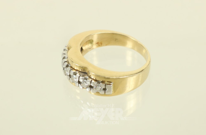 Damenring, 750er GG, besetzt mit