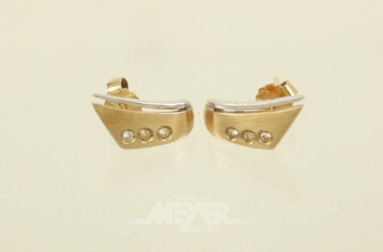 Paar Ohrstecker, 585er GG, ca. 2 g