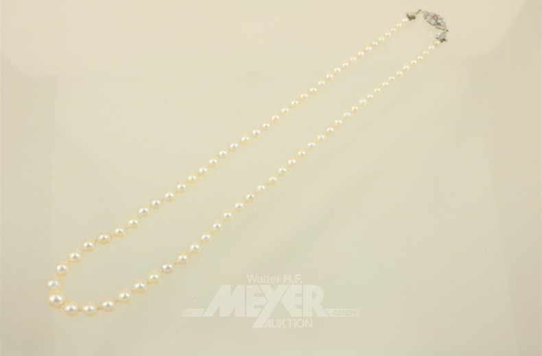 Perlenkette mit Schließe aus 750er WG