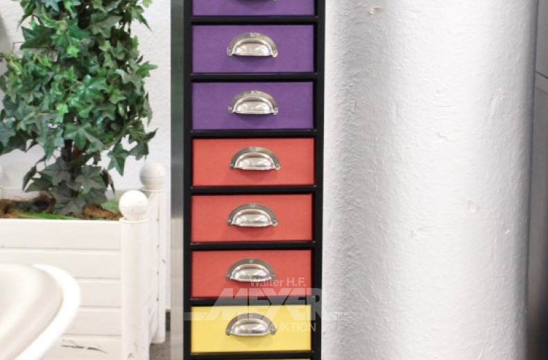 kl. Schubladenkommode mit 16 Zügen,