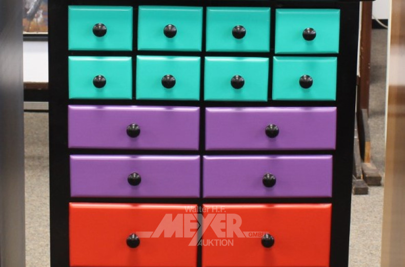 Schubladenkommode, schwarz mit