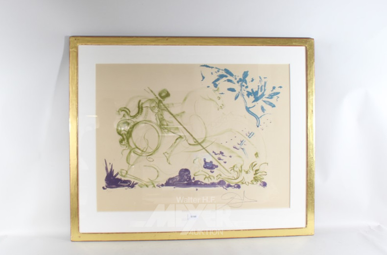 Farblithographie ''Der Heilige Georg mit