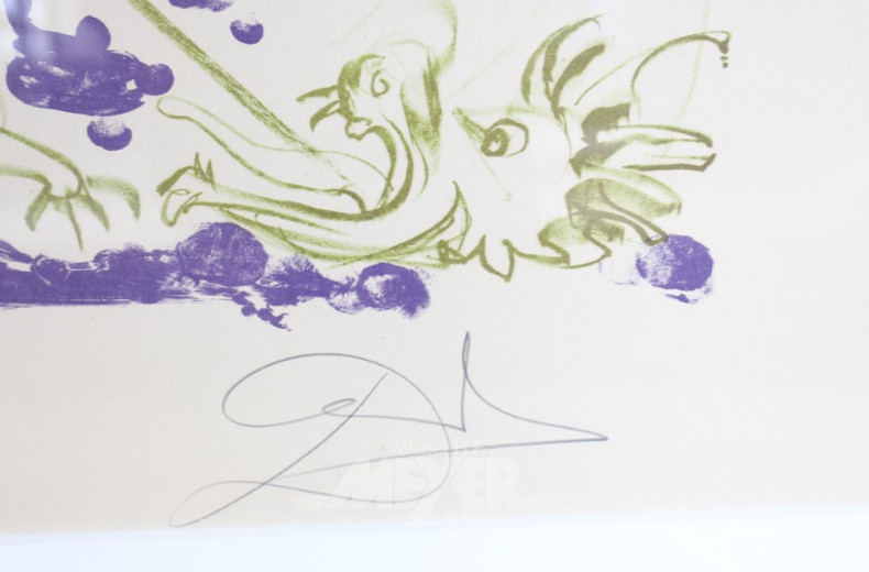 Farblithographie ''Der Heilige Georg mit