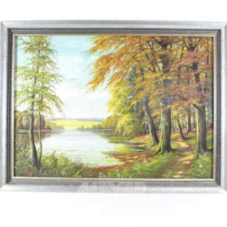 Gemälde ''Herbstlandschaft mit See''